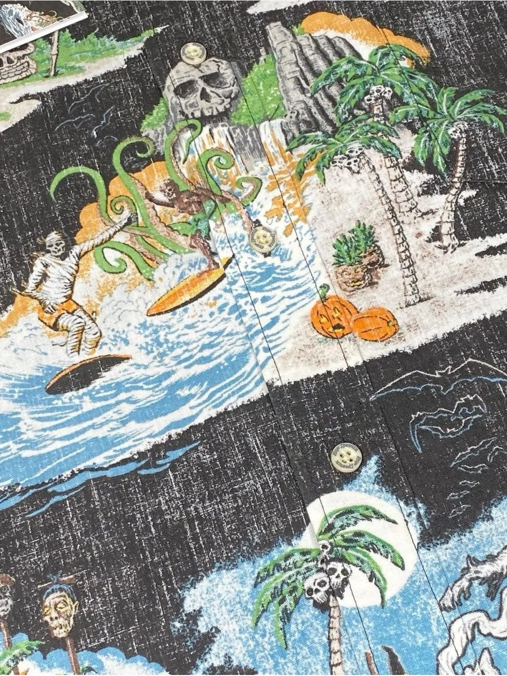 Reyn Spooner Halloween Print Button-Down Shirt XL